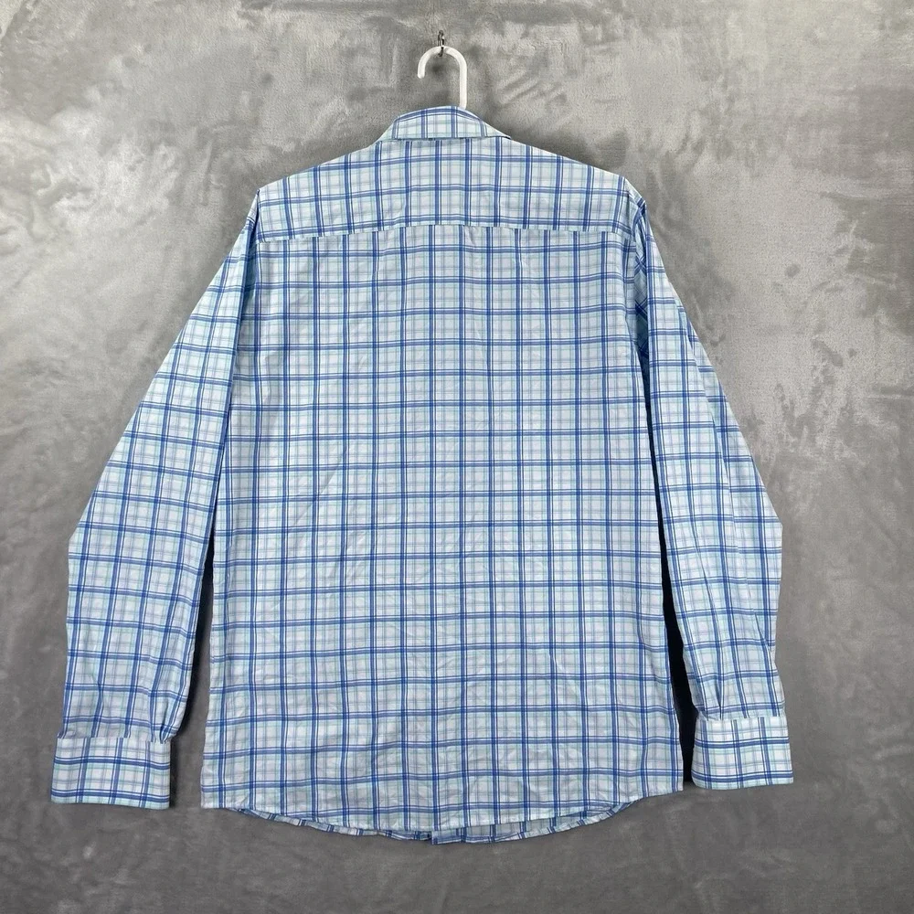 Peter Millar Shirt Mens Medium Crown Crafted Button Up Plaid Long Sleeve Casual
